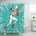 thumbnail image 1 of Cortina de Ducha ABPHQTO con Silueta de personaje de dibujos animados de fútbol americano Blue Boy 150x180 cm, 1 of 1