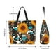thumbnail image 5 of Balery Vintage Sunflowes Bolsa Tote Estilo Estético con Cremalleras, Bolsa de Hombro, Bolsa de Compras Grande y Plegable, 5 of 8