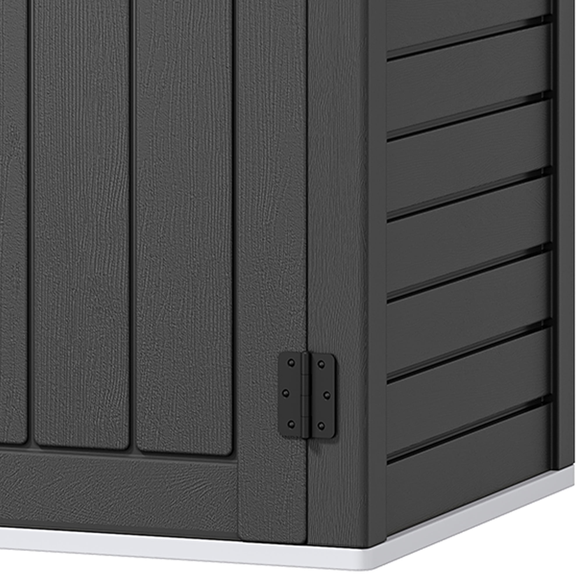Dextrus Tall Outdoor Storage Shed, Vertical Lockable Tool Storage Resin Shed for Garden, Garage, Patio, No Shelves Included, Gray