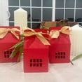thumbnail image 5 of Wrapables House Shaped Gift Boxes with Ribbons for Weddings, Housewarming, Cookies, Candies, Treats, Party Favors (Set of 12), Red, 5 of 11