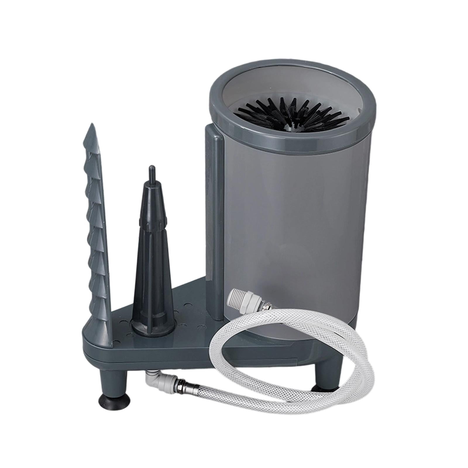 Nishiyuenyi Glass Rinser 360 degree Nylon Brush Kitchen Sink Attachment for Household Cafe Bar Gray