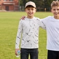 thumbnail image 3 of Abcomgle Kids Long Sleeve Shirt Boys 7-8 Casual 3D Print Crewneck Shirts for Kids Boys Fall Basic Top for Boys Loose Boys Layering, 3 of 6