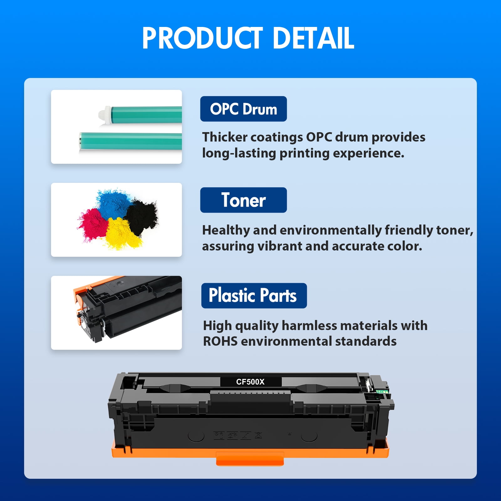 Vipink Compatible for HP 202X CF500X 202A CF500A Toner Cartridge Color LaserJet Pro MFP M281fdw M281cdw M254dw M254nw M254dn M281fdn Printer Ink 4-Pack