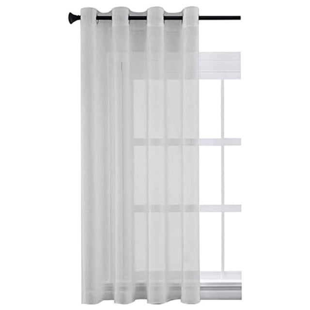 Cortina Traslúcida MELOCOTTON HOGAR 1 Panel 145 cm x 215 cm Aros Metálicos Gris