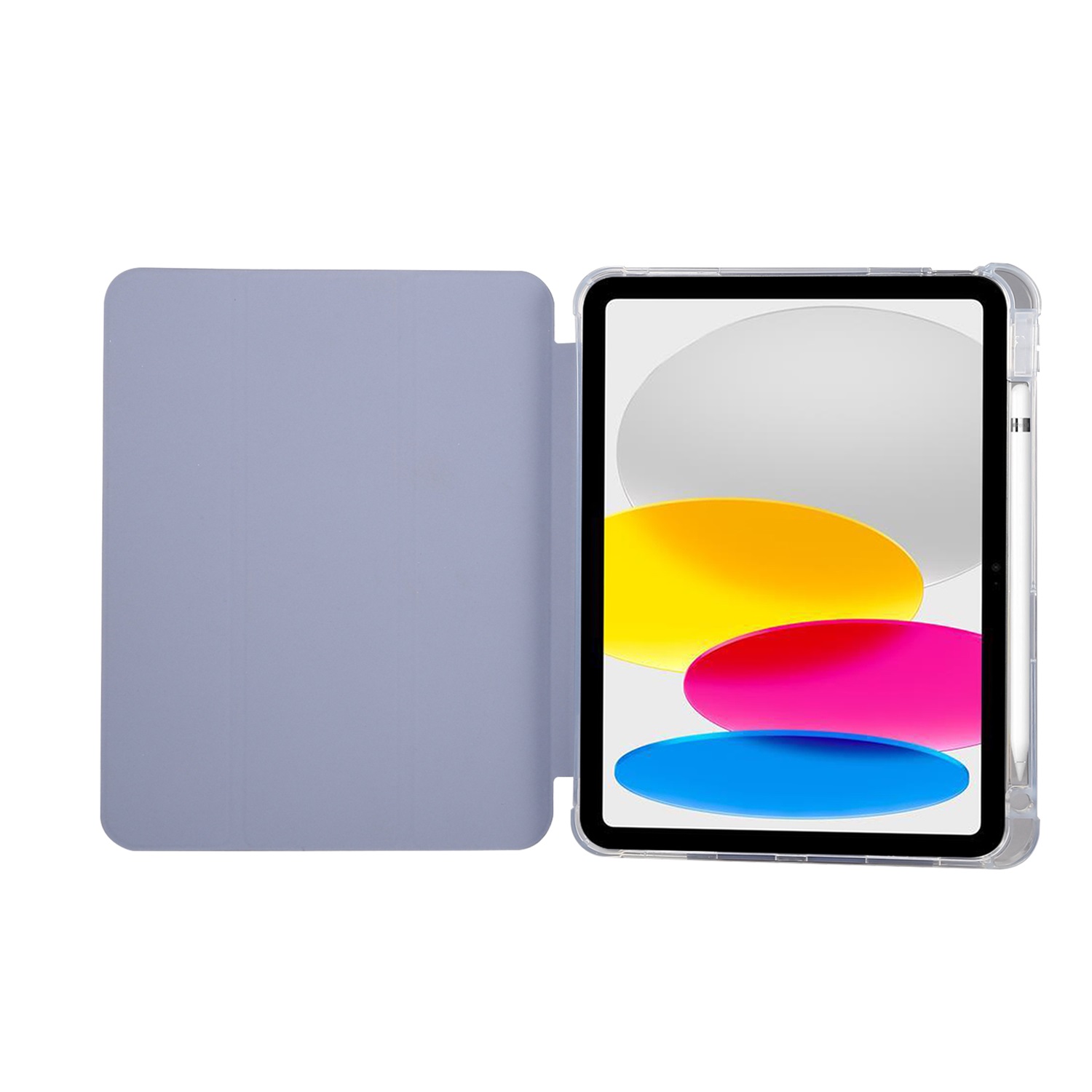 SaniMore for iPad 10th Generation 10.9" 2022 Case, Auto Sleep/Wake, Flexible TPU Case with Tri-Fold Kickstand & Pencil Holder Shockproof Protective Case for Women Men, Purple