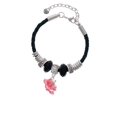 thumbnail image 2 of Delight Jewelry Silvertone Hot Pink Hibiscus Flower Niece Celtic Knot Leather Bead Bracelet, 7"+2" Extender, 2 of 4