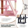 thumbnail image 5 of Amolife 65.7" Large Cat Tree and Tower Condo for Indoor Cats with 2 Scratching Boards, Hammock & Post, Pink, 5 of 10