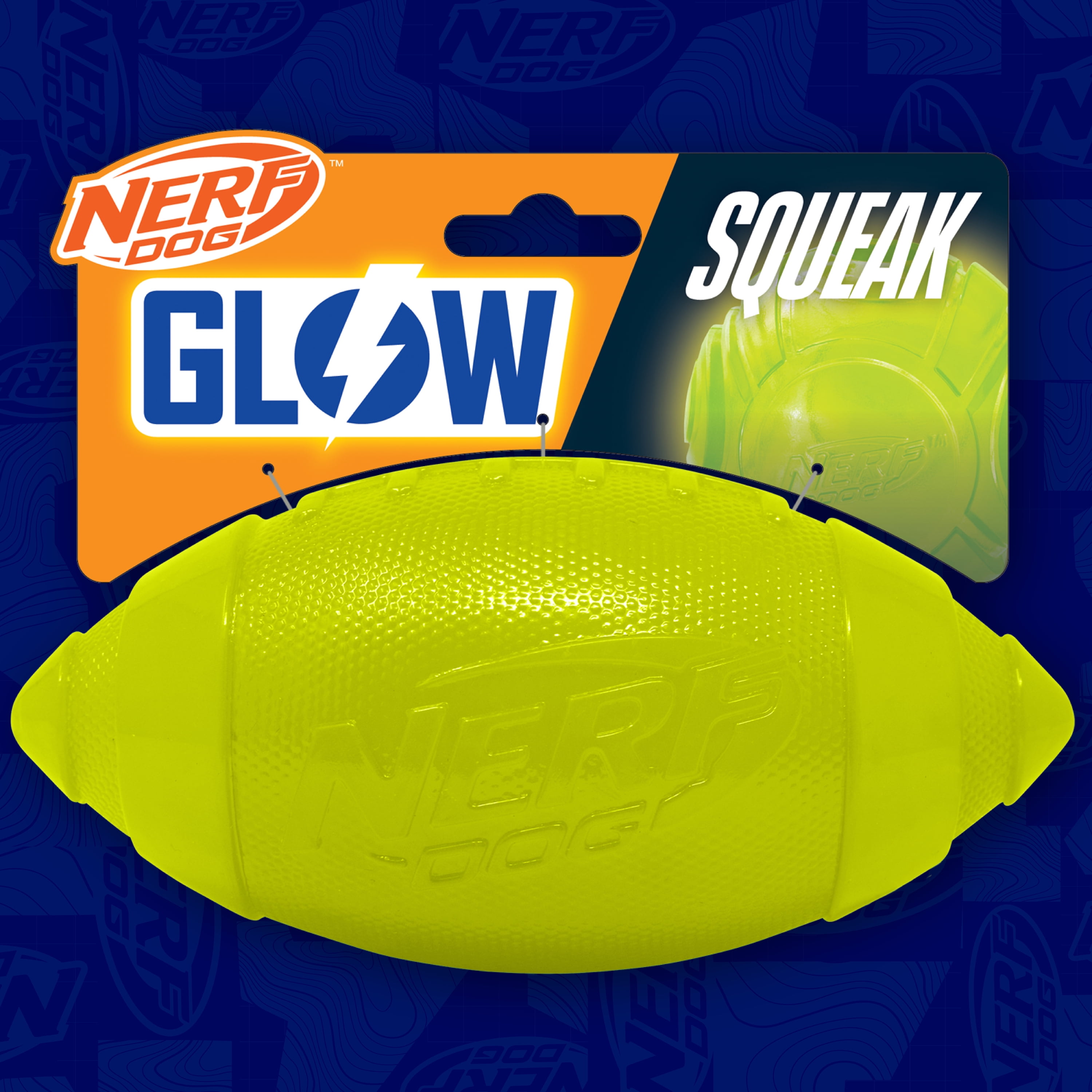 Nerf Dog TPR Glow Squeak Football, 7 inch - Walmart.com