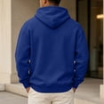 thumbnail image 4 of Delconic Mens Pullover Hoodie Long Sleeve Casual Athletic Sweatshirt with Kangaroo Pocket Drawstring Hood Relaxed Fit Dark Blue XL, 4 of 6