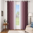 thumbnail image 5 of Ombre Burgundy Wave Blackout Curtains,2 Panels,63 Inch Length,Grommet Top,Thermal Insulated Window Drapes for Bedroom Living Room, 5 of 6