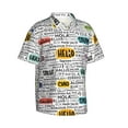 thumbnail image 2 of Balery Hello Print Men's Hawaiian Shirts Short Sleeve Beach Shirt Relaxed Fit Vacation Button Down Shirts-3X-Large, 2 of 9