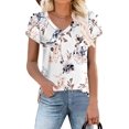 thumbnail image 1 of 2023 Camiseta de manga corta con pétalos para mujer Tops casuales con cuello en V01-Floral WhiteX-Large esquí esquí Gafas de esquí, 1 of 1