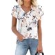 thumbnail image 1 of 2023 Camiseta de manga corta con pétalos para mujer Tops casuales con cuello en V01-Floral WhiteXX-Large esquí esquí Gafas de esquí, 1 of 1