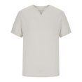 thumbnail image 4 of Camisas Para Hombre, Camisetas de Entrenamiento, Informales, Deportivas Sólidas, de Manga Corta, Con Cuello en V, Ropa de Entrenamiento Físico Odeerbi  ODB157192, 4 of 8
