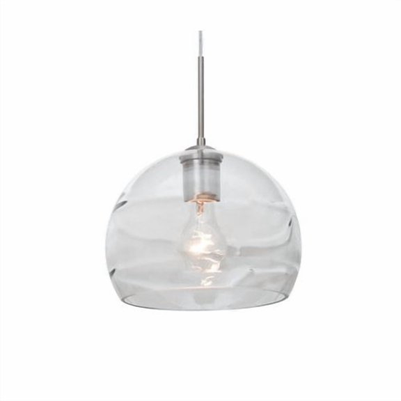 1JT-SPIR8CL-SN-Besa Lighting-Spirit 8-One Light Pendant with Flat Canopy-8.5 Inches Wide by 6.25 Inches High-Satin Nickel Finish-Clear Glass Color