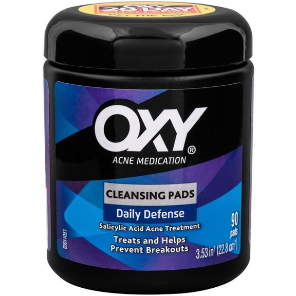 OXY Acne Medication Salicylic Acid Daily Defense Cleansing Pads 90 ct (Pack of 3)