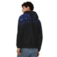 thumbnail image 4 of Honeii Black Blue Glitter Sparkles Print Hoodies for Men, Pullover & Full Zip, Breathable Zip up Hoodie, Sweatshirt-Small, 4 of 5