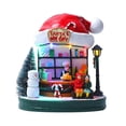 thumbnail image 1 of POINTERTECK Ornement de Maison en Résine Éclairé à LED de Noël Scène de Village Animé Musical Décoration de Table de Fête de Noël, 1 of 3