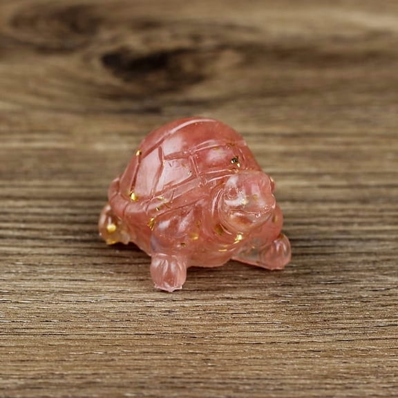 1Pc Pink Rose Quartz Tortoise Figurine 50x30x27mm Handcrafted Stone Ornament for Home Table Shelf Display Collectible Gift Decor