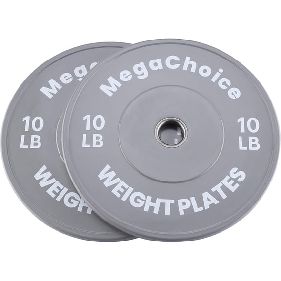 Historyli 2PC 10LB Bumper Plates, Weight Plates for Home Gym, Strength Training & Fitness, Standard Barbell, Gray