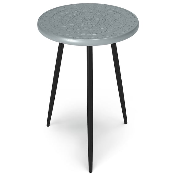 Simpli Home Sherbourne 17 inch Wide Metal Side Table in Gray