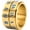 Gold, variant on Unisex Stainless Steel Vintage Luminous Glow 2 Floors Roman Numerals Blue Numbers Rotatable Ring Anxiety Fidget Band