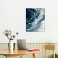 thumbnail image 3 of Nawypu Blue and Gold Abstract Wall Art Blue Abstract Canvas Art Blue Fantasy Wall Art Gold Foil Abstract Painting Blue and White Abstract Poster Blue and Gold Marble Wall Decor for Bedroom, 3 of 5