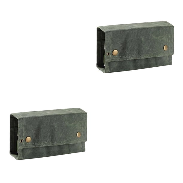 Soidarity Bolsa de almacenamiento plegable para botellas de especias, condimento de lona, tarro de cristal de sal, Mini bolsa de ejercito verde 2piezas