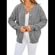thumbnail image 2 of Suéteres de Larga con Cuello Redondo y Botones para Mujer, Cárdigan Abierto de Otoño 2025 Gris M, 2 of 10