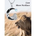 thumbnail image 6 of Dorunmo Lion Necklace 925 Sterling Silver Lion Pendant with Black Crescent Moon Necklace Gothic Jewelry Halloween Gifts for Women, 6 of 6