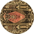 thumbnail image 1 of Ahgly Company Indoor Round Medallion Brown Traditional Area Rugs, 7' Round, 1 of 4