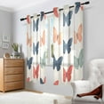 thumbnail image 2 of Yayeee Window Curtains Set of 2 for Living Room Light Filtering 63"x42", Orange Butterflies, 2 of 7