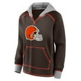 thumbnail image 2 of Women's Logo Athletic Brown Cleveland Browns Boom Fleece Pullover V-Neck Hoodie, 2 of 3