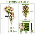 thumbnail image 5 of Artificial Hanging Flowers for Outdoors, Solar LED Fake Hanging Plants, No Fade Morning Glory Faux Flowers for Porch, Railings, Patio and Garden Decor, 5 of 13