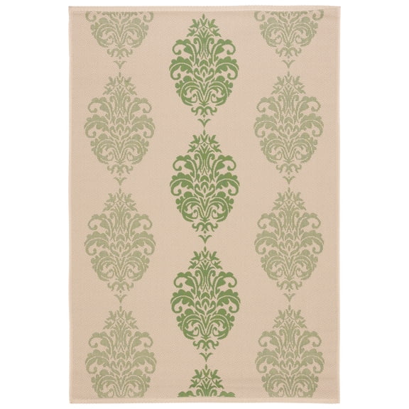 Safavieh Courtyard Jenny Medallion Indoor/Outdoor Area Rug, Natural/Olive, 5'3" x 7'7"