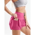 thumbnail image 3 of Cadmus 2 in 1 Women's Workout Shorts for Athletic Gym Running Shorts with Phone Pockets,3 Pack, Black,Navy,Rose Red,S, 3 of 8