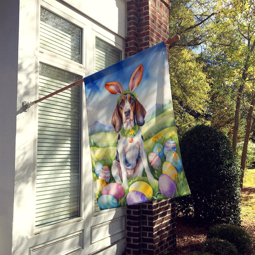 American English Coonhound Easter Egg Hunt House Flag 28 in x 40 in