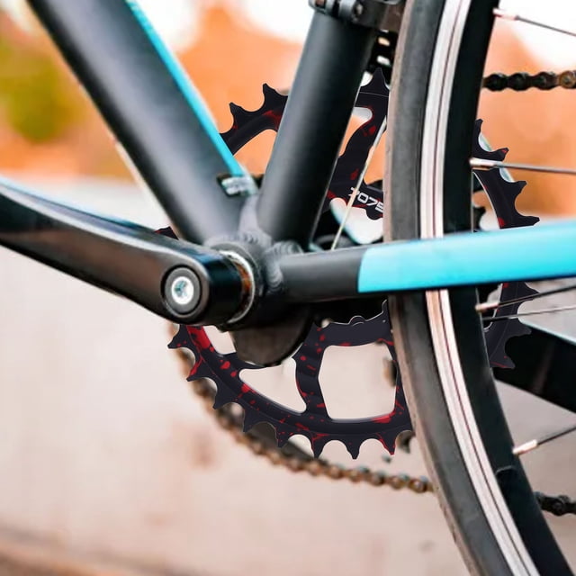 Bike Chainring,Aluminium Alloy Hollow Single 32T Round Chainwheel Positive and Negative Tooth Disc Chainring
