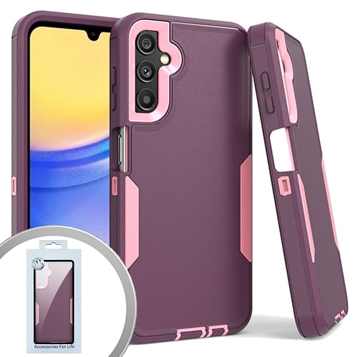 For Samsung Galaxy A15 5G S156V Slim Tough Hybrid Cell Phone Cover Case - Purple
