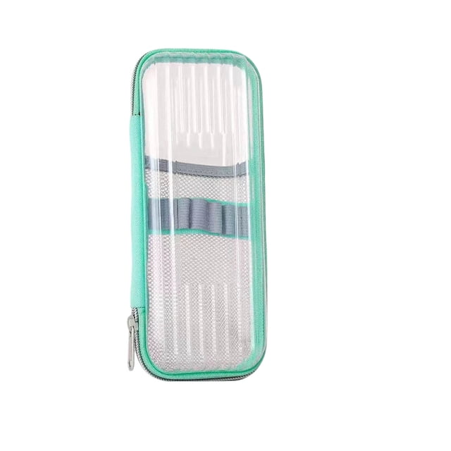 Fiudx Estuche Transparente para Lápices, Diseño Tridimensional Único, Cierre de Cremallera Práctico, Estructura Interna Funcional, Ideal para La Oficina Escolar, Solución de Organización para Estudia