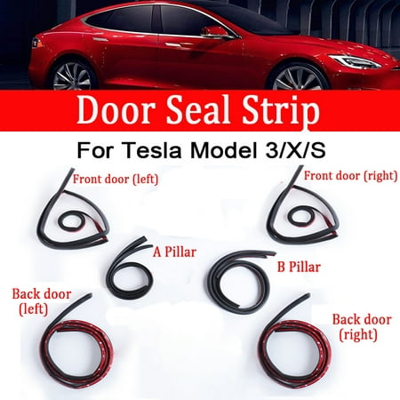 6 Pcs Waterproof Rubber Car Door Dustproof Sealing Strip Noise Reduction For Tesla MODEL 3/S/X Sealing DIY Decorate