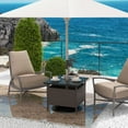 thumbnail image 4 of Gymax Table d'Appoint Carré en Rotin pour Patio 22 Pieds' Table de Bout de Jardin Bistro Support de Parasol avec Trou, 4 of 10