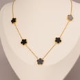 thumbnail image 2 of 14K Gold Plated Stainless Steel Necklace Woman Five Leaf Petals Double Sided Necklaces for Women Pendant Flower Clover Jewelry, 2 of 5