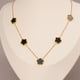 thumbnail image 2 of 14K Gold Plated Stainless Steel Necklace Woman Five Leaf Petals Double Sided Necklaces for Women Pendant Flower Clover Jewelry, 2 of 5