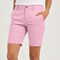 thumbnail image 5 of Bermuda Golf Shorts For Women Quick Dry Active Shorts Knee Length High Waisted Elastic Short Pant Baggy Relaxed Fit Lounge Breathable Sweat-Pant - (Mid-Thigh Length Style), 5 of 8