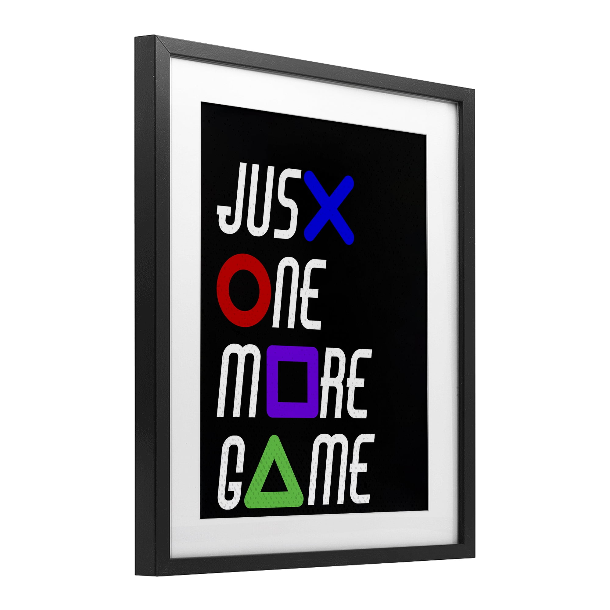 One More Game with Symbols Black Framed Print Under Glass, design by Kim Allen