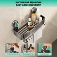thumbnail image 3 of Sofinny Corner Shower Caddy Suction Cup, 2 Pack No Drilling Shower Shelves Organizer Corner with Towel Bar & Multifunctional Hooks Wall Mounted (Gray), 3 of 7