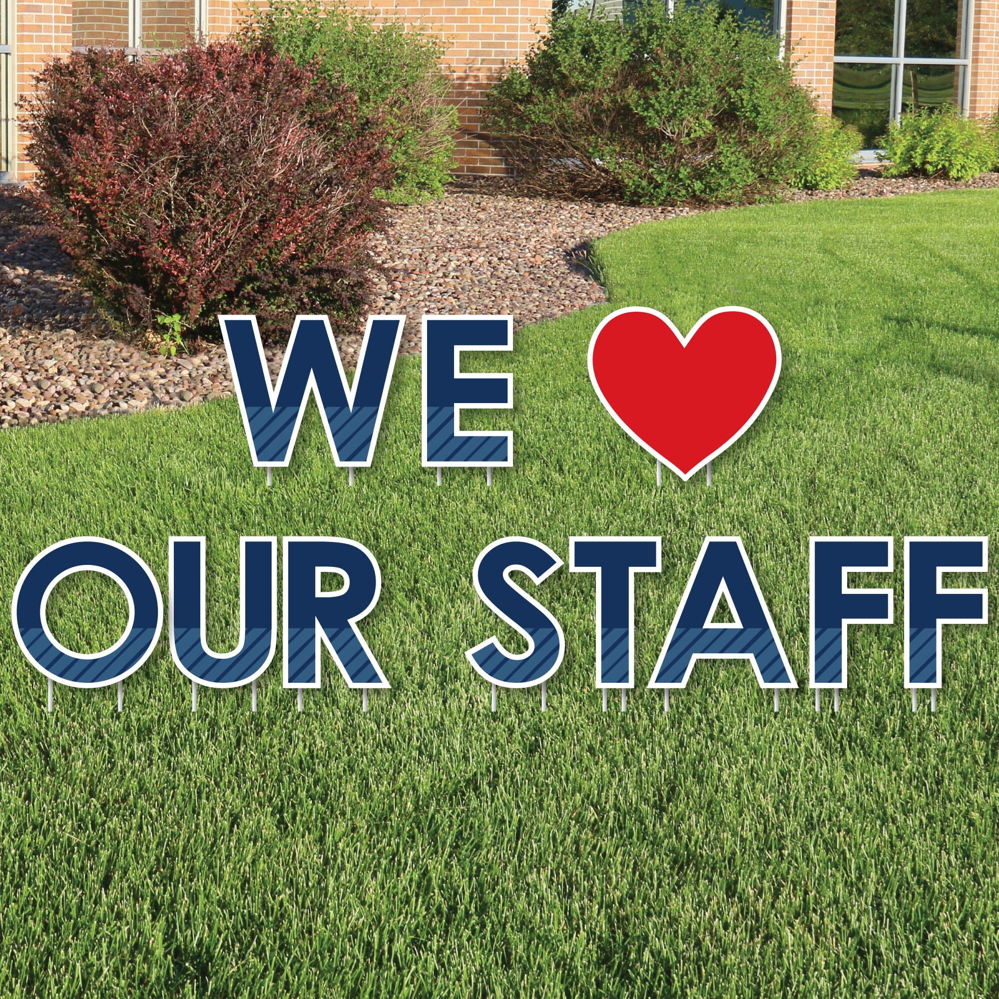 Big Dot of Happiness We Love Our Staff - Yard Sign Outdoor Lawn Decorations  - Employee Appreciation Yard Signs - We Love Our Staff - Walmart.com