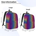 thumbnail image 4 of Daiia Leopard Neon Rainbow Gradient Vintage Canvas Backpack for Men and Women ,Hiking Backpack,Travel Laptop Bag for School,Large Capacity Backpack, 4 of 8