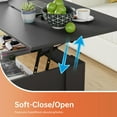 thumbnail image 3 of Table Table Basse Basse avec Plateau Relevable Table Basse avec Compartiment Caché et Étagère de Rangement pour Salon Salle de Réception 47,2 Pouces L, Noir, 3 of 8